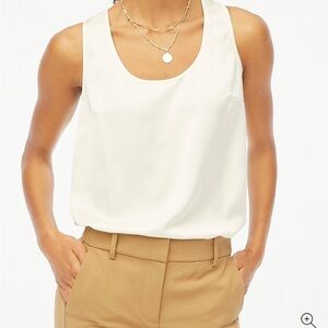 J Crew Cream Shell Top, Size Large.